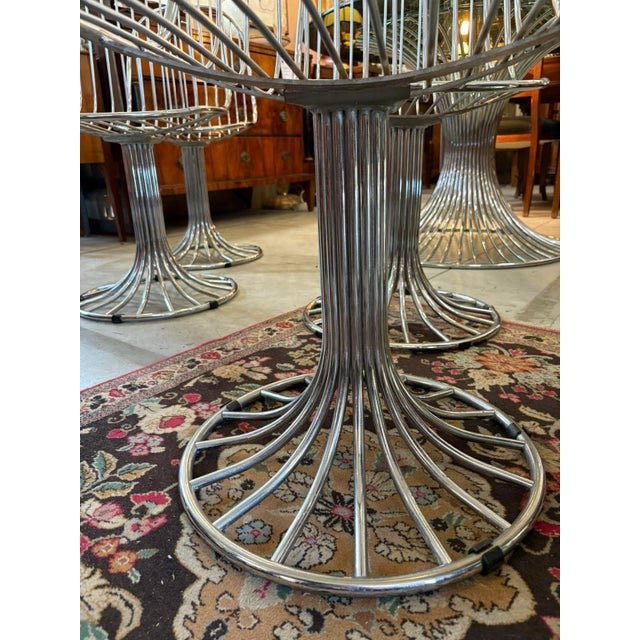 Chrome-Plated Steel Table and Chairs by Gastone Rinaldi for Rima, Set of 5 For Sale - Image 17 of 18