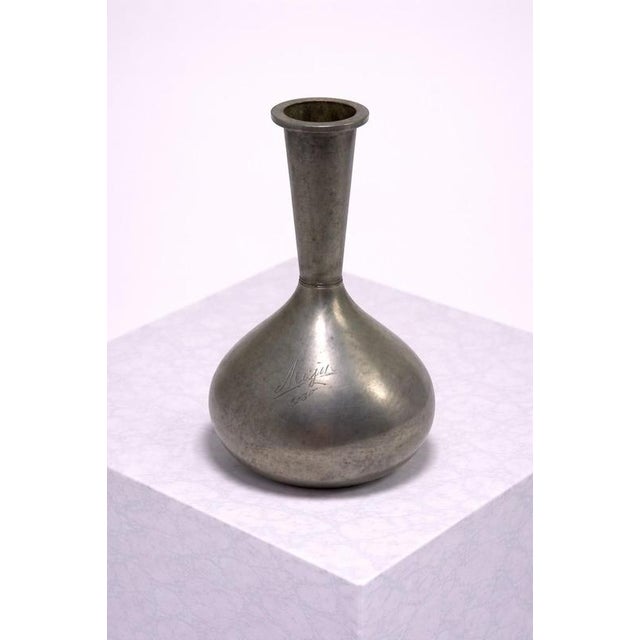 Swedish Art Deco Pewter Vase from GAB, Stockholm, 1931 For Sale - Image 3 of 7