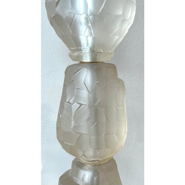 Wood Vintage Regency Faceted Crystal Lamps - A Pair For Sale - Image 7 of 8