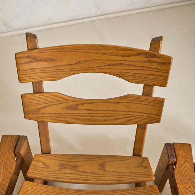 Set of Dutch Brutalist Oak Lounge Chairs + Side Tables by Dittmann & Co, 1960s For Sale - Image 11 of 11