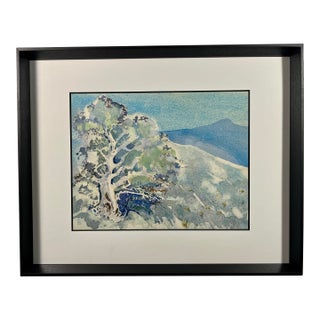 Vintage Original Watercolor Landscape Painting by California Artist Marge Moore For Sale