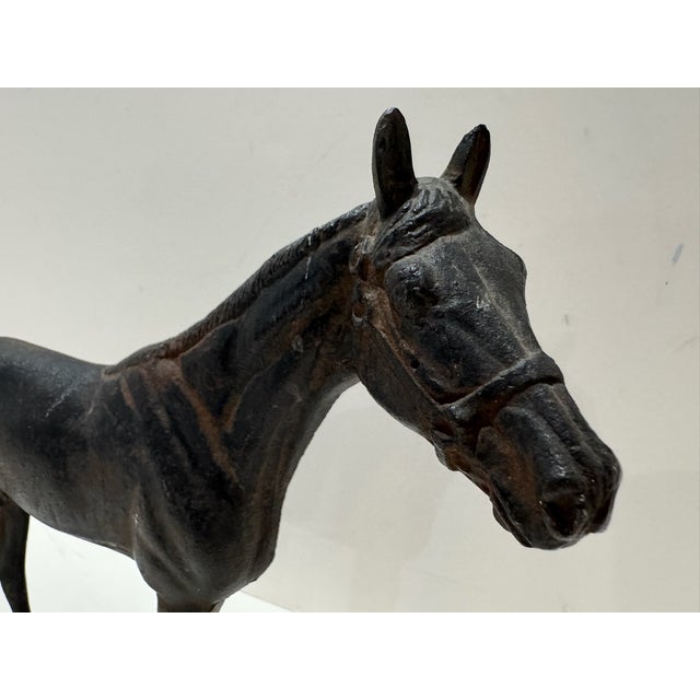 American Virginia Metalcrafters Citation Horse Cast Iron Doorstop Bookend Sculpture For Sale - Image 3 of 11