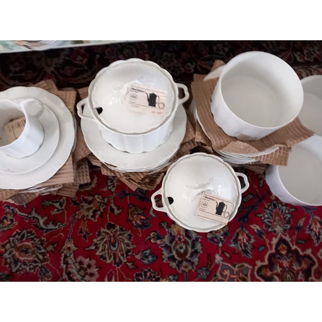 New 1970s Porcelain White, Called White Gold - Set of 29 Pieces For Sale - Image 11 of 18