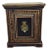 Vintage Asian-Style Black Lacquer Cabinet / Nightstand, Hand-Painted Floral Motifs For Sale