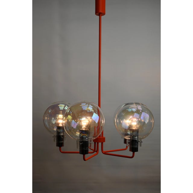 BAG Turgi Grand Chandelier attributed to Bag Turgi with 5 Large Spheres, Switzerland, 1960s For Sale - Image 4 of 10