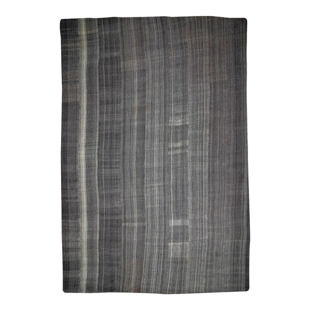 Vintage Giant Gray Turkish Kilim Rug For Sale