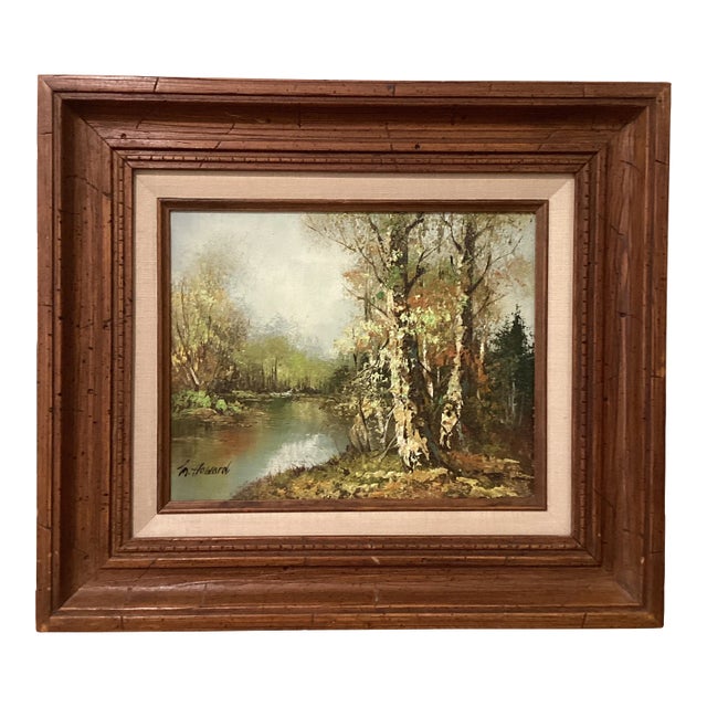 Mid 20th Century Mid Century Stunning Landscape Painting on