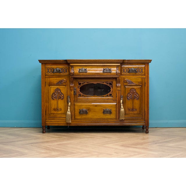 Antique Art Nouveau Walnut Sideboard, 1900s For Sale - Image 11 of 11