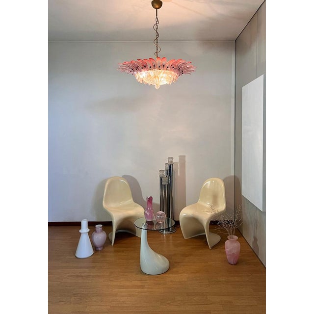 Murano Palmette Pendant Light in Pink Glass, 1990 For Sale - Image 12 of 18