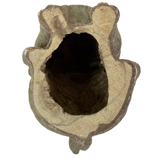 Vintage English Bulldog Garden Ornament Dog Statue With Weathered Patina For Sale - Image 12 of 12