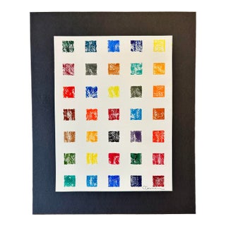 Framed Original Watercolor Painting “City Windows” For Sale
