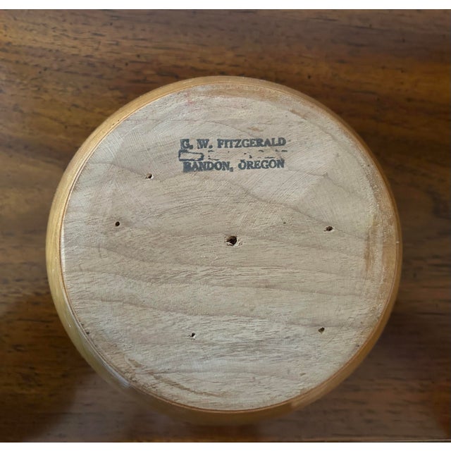 7 wide, 3.5" tall. This item is a hand-turned wooden bowl, a unique, functional art piece. its thick, rounded rim that...