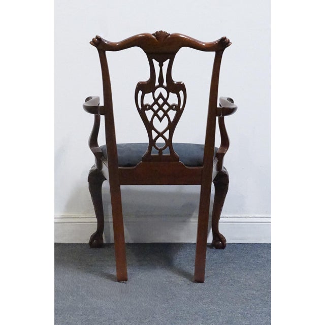 High End Vintage Solid Mahogany Traditional Chippendale Style Dining Arm Chair 102488 For Sale In Kansas City - Image 6 of 10