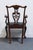 High End Vintage Solid Mahogany Traditional Chippendale Style Dining Arm Chair 102488 For Sale In Kansas City - Image 6 of 10