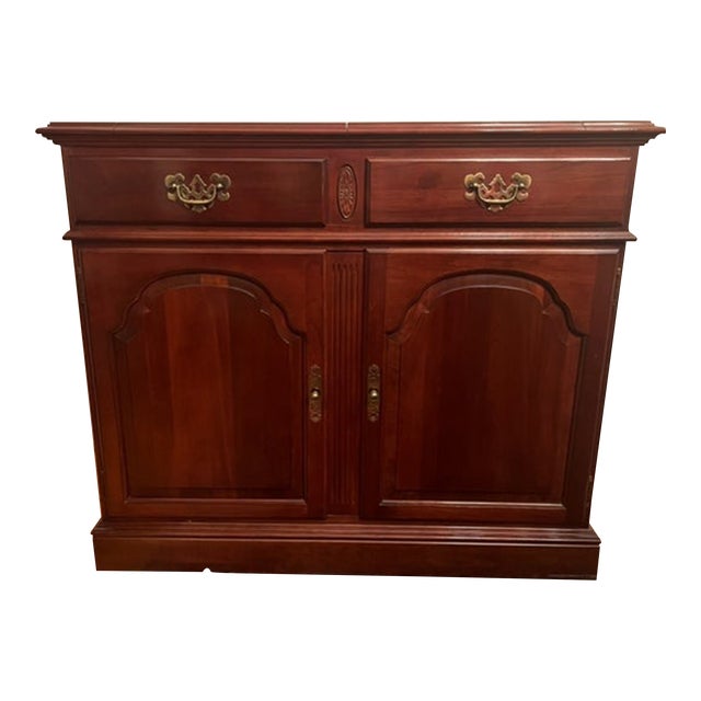 Ethan Allen Georgian Court Solid Cherry Traditional Flip Top Server For Sale