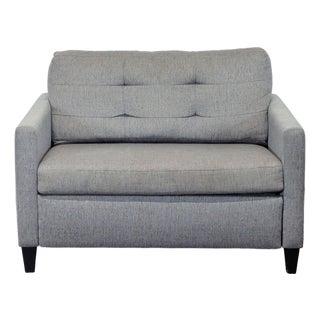 Crate & Barrel Bowen Modern Gray Sleeper Sofa - Comfortable Pull-Out Bed For Sale