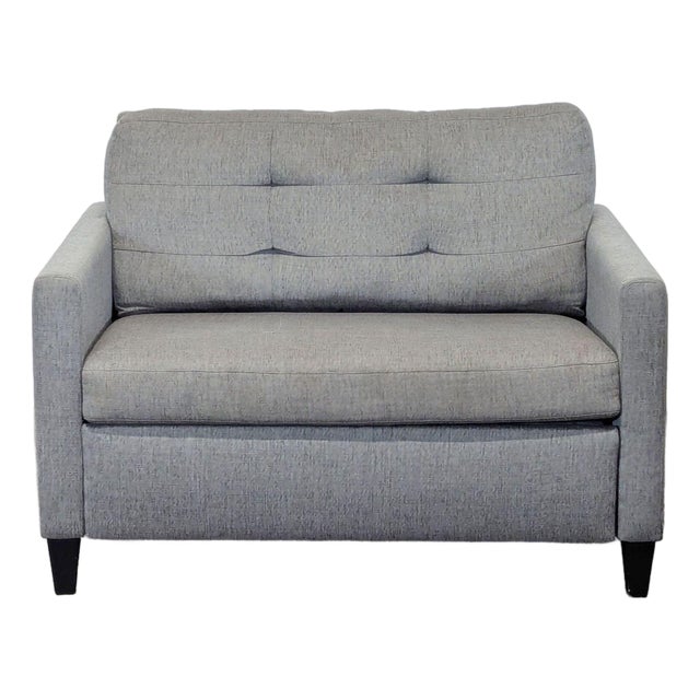 Crate & Barrel Bowen Modern Gray Sleeper Sofa - Comfortable Pull-Out Bed For Sale
