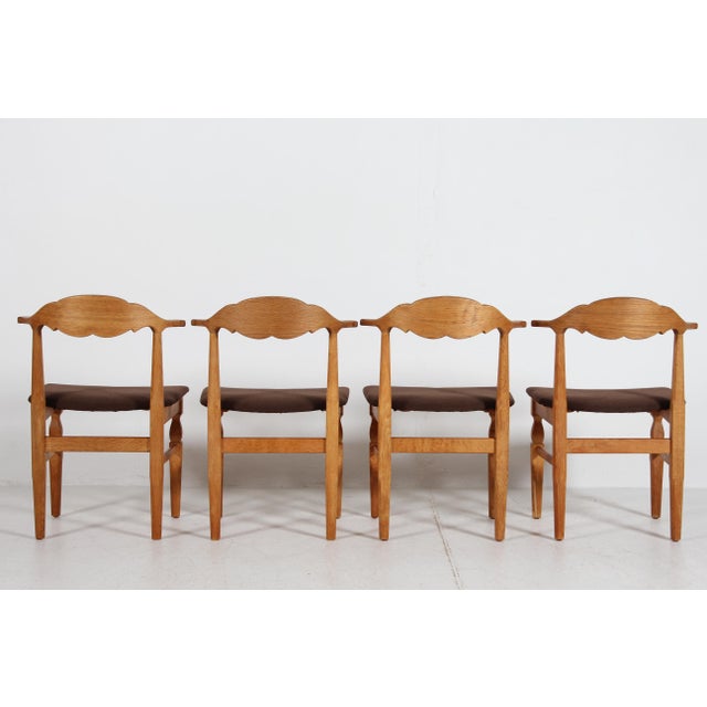 Danish Dining Chairs in Oak by Henning Kjærnulf for EG Møbler, 1970s, Set of 4 For Sale - Image 6 of 15