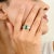 Art Deco Rectangular Emerald Baguette Cut Diamond Solitaire Ring Size 6.5 For Sale In New York - Image 6 of 8