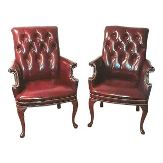 Vintage Hancock Moore Leather Chairs - a Pair For Sale