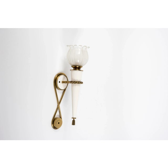 Sconces in the style of Gilbert Poillerat, 1950s, Set of 2 For Sale - Image 4 of 9