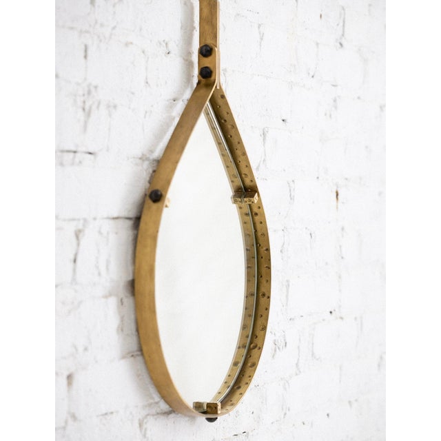 1970s Teardrop Brass-Framed Mirror Attributed to Santambrogio and De Berti For Sale - Image 5 of 6
