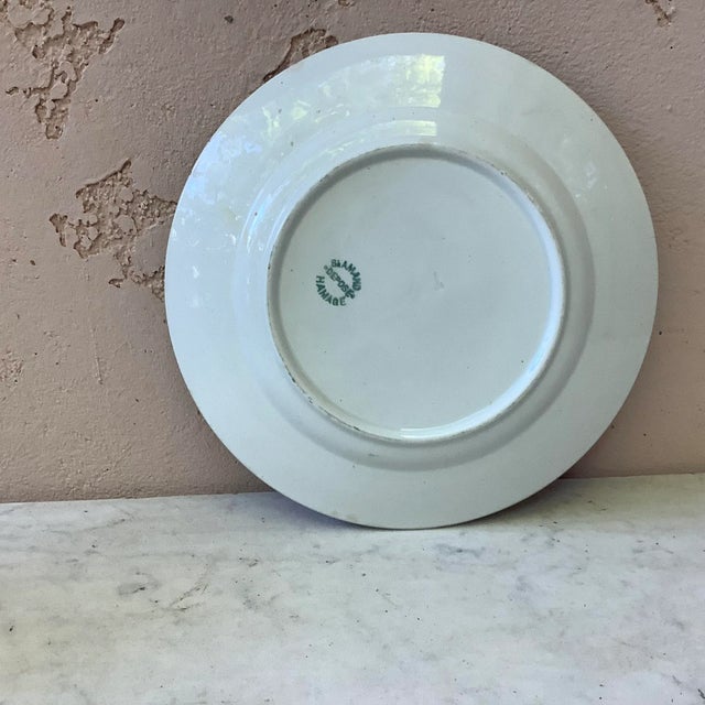 1930 Majolica Pear Plate Saint Amand For Sale - Image 4 of 5