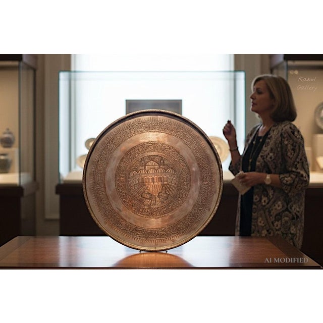 Hammer Engraved Copper Table Tray, 1930s For Sale - Image 17 of 18