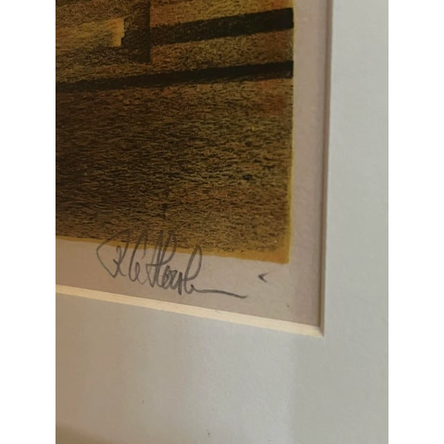 Mid-Century Modern Signed Lithograph 'Factory Fire' by Richard Florsheim For Sale - Image 3 of 7