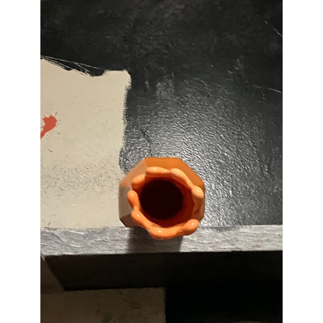 L.E. Smith 8 panel 15inch Vintage “Bittersweet” Swung Vase