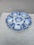 Elegant blue and white oyster plate signed Bordeaux Vieillard, circa 1890. Six wells surrounded by blue seaweeds of...