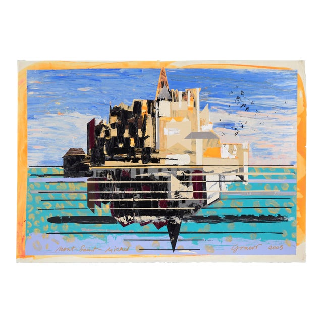 2005 "Mont-Saint-Michel" Abstract Landscape Acrylic Painting by Marc Foster Grant For Sale