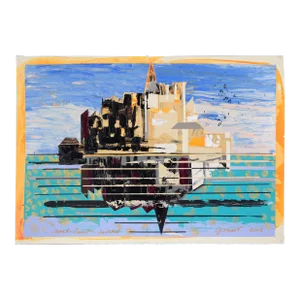 2005 "Mont-Saint-Michel" Abstract Landscape Acrylic Painting by Marc Foster Grant