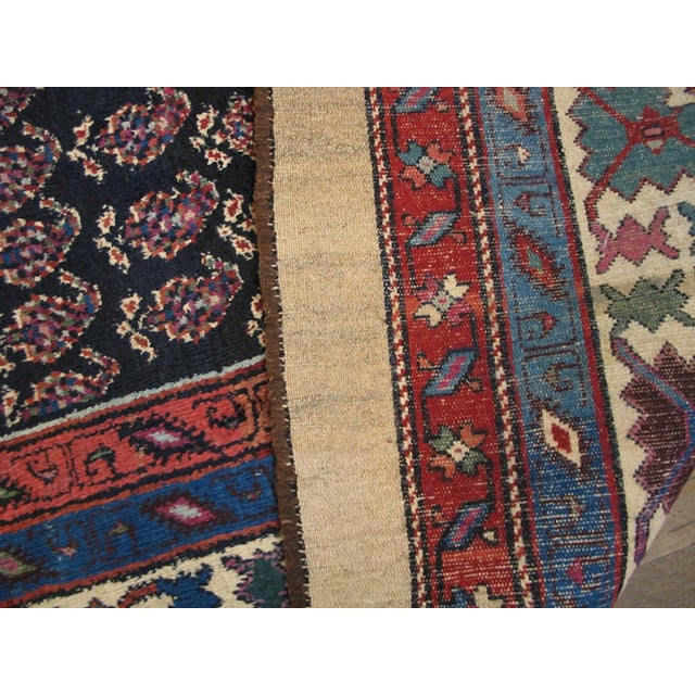 Black Jaw-Dropping Allover Design With Linear Rows of Boteh on Black Background Color Antique Persian Paisley Gallery For Sale - Image 8 of 8