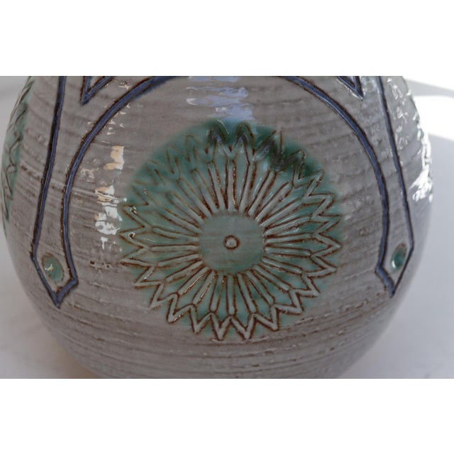 Danish Modern Blue and Green Ceramic Table Lamp by Søholm, 1960s For Sale - Image 15 of 16