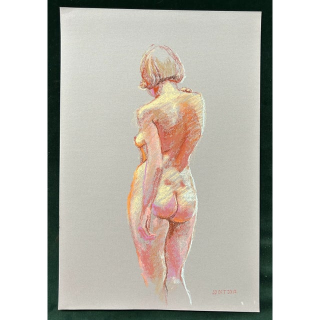 Impressionistic pastel drawing on high quality gray paper by listed Philadelphia artist Harold Grote. From the estate of...