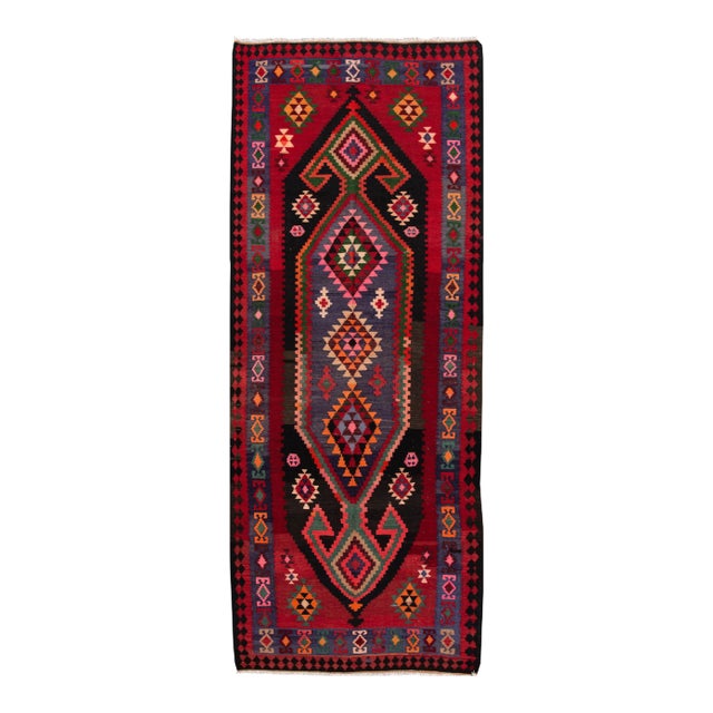 Mid-20th Century Vintage Kilim Rug 5' X 12' 10'' For Sale
