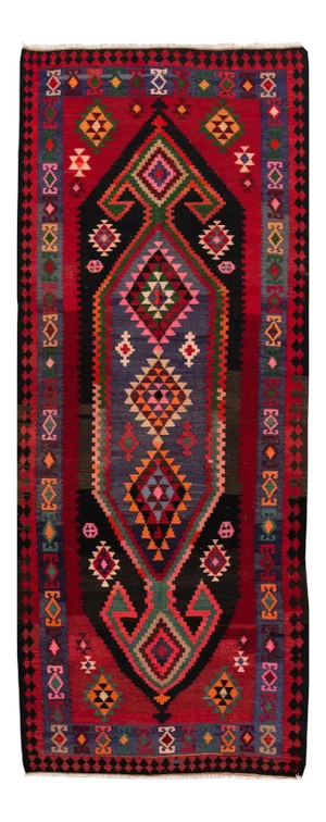 Mid-20th Century Vintage Kilim Rug 5' X 12' 10''