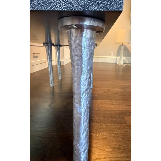 2010s Made Goods Dario Faux Shagreen Nightstands (Pair), Attributed For Sale - Image 5 of 16