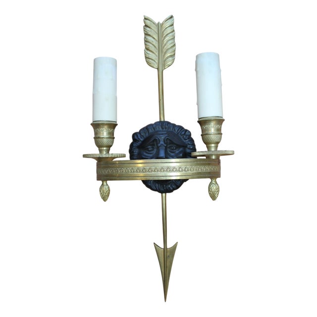 French Empire Gilt Bronze Wall Lights, 1900s, Set of 2 For Sale