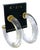 KJL 2.5" Clear Lucite Hoop Earrings With Gold Plate Caps For Sale