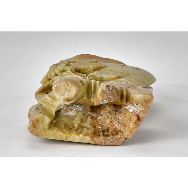 Early 20th Century Hand Carved Soapstone - Jade Vase For Sale - Image 12 of 13