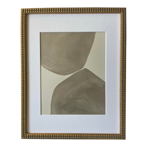 2025 "Gli Impegno" Abstract Minimalist Painting on Paper by Artist r.k. Red