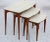 1960s 1960s Vintage Mid-Century Modern Nesting Tables – Set of 3 With Beige Tops & Tapered Maple/Beech Wood Legs For Sale - Image 5 of 15