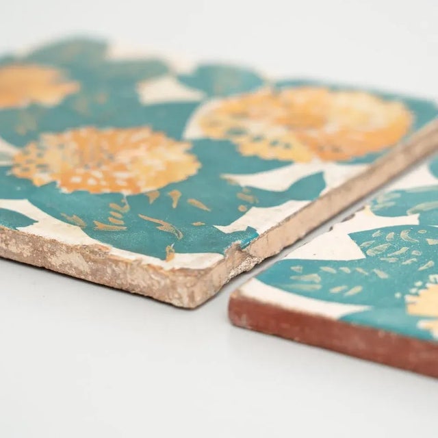 Spanish Decorative Ceramic Tiles of Casa Vicens by Antoni Gaudí, 1888, Set of 2 For Sale - Image 10 of 13