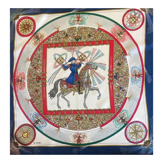 Hermes Feux D’artifice Gavroche Soie 1999 For Sale