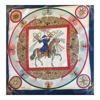 Scarf Silk Hermes Feux D’artifice Gavroche Soie 1999 For Sale