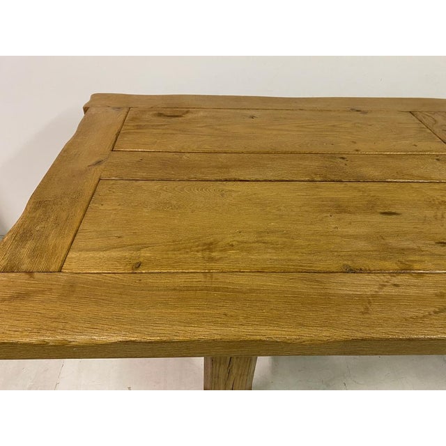 Brown Belgian Brutalist Oak Dining Table, 1960s For Sale - Image 8 of 16