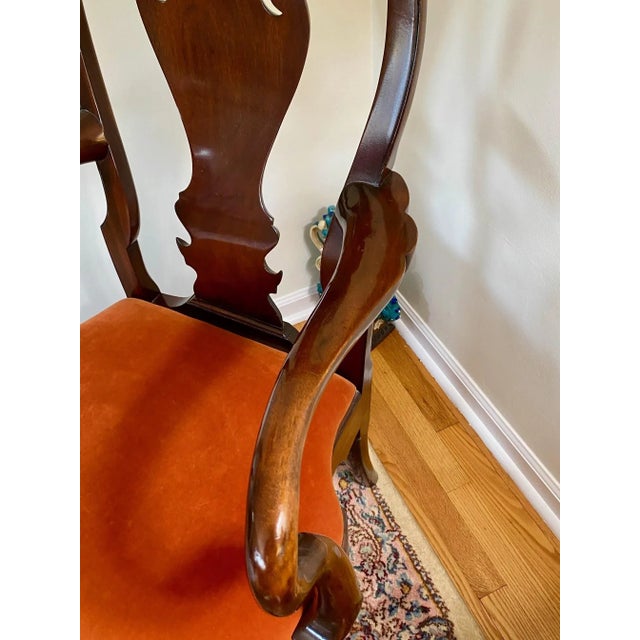 1980s Pair of Red Kindel Winterthur Collection Armchairs - a Pair For Sale - Image 12 of 14