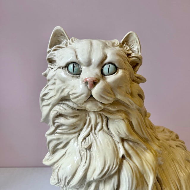 Mid-Century Modern Vintage Mid-Century Extra Large 1960’s Persian Cat Statue For Sale - Image 3 of 12